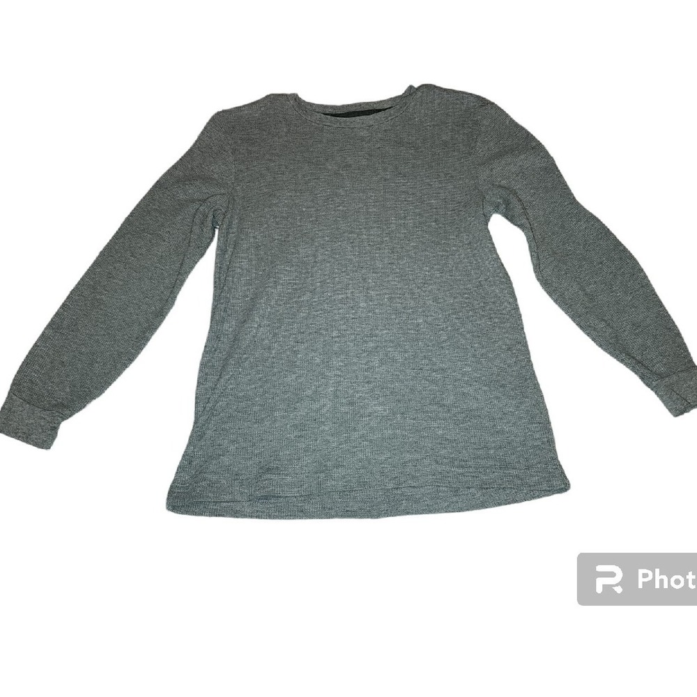 Old Navy Thermal Knit Long Sleeve Top Basic Everyday Shirt Gray L (10-12)